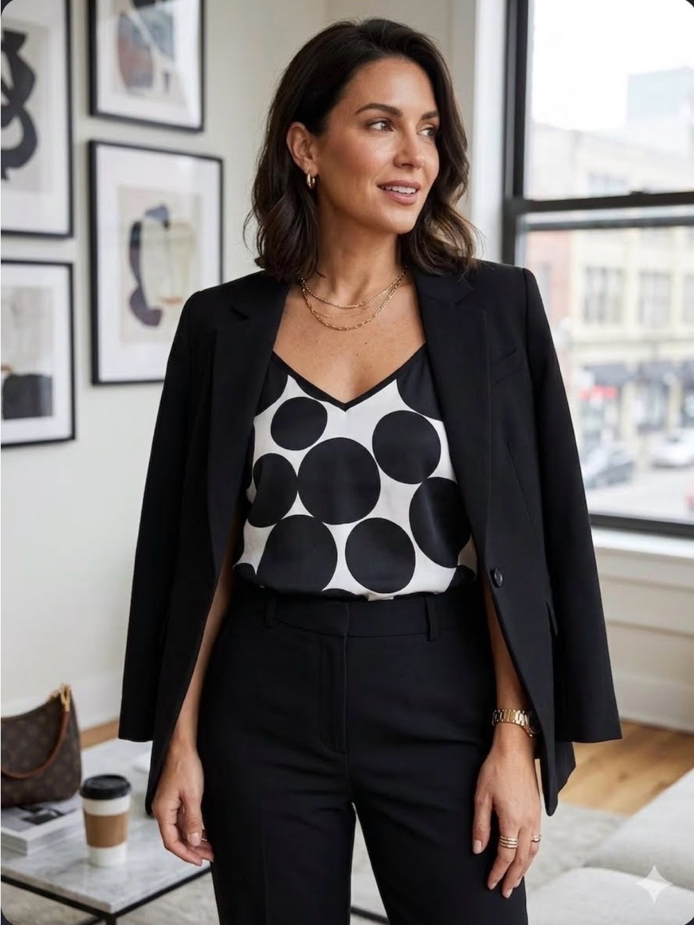 Express Black Polka Dot Cami Tank XS Sateen Layering Top